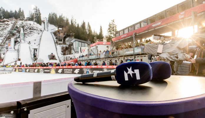 Sprungschanze, Mikrofone, Skispringen, Eurosport; © Eurosport