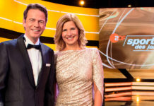 Rudi Cerne, Katrin Müller-Hohenstein, ZDF, Sportler des Jahres; © ZDF/Roy Ebner