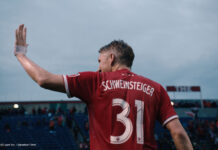 Schweinsteiger bei der Einwechslung