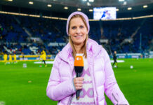 Kathrin Müller-Hohenstein ist für das ZDF als Moderatorin beim Nations League-Spiel der DFB-Elf gegen die Ukraine im Einsatz.