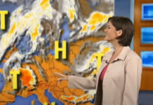 Maxi Biewer kurz vor ihrem Lachanfall beim RTL-Wetter