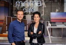 Dunja Hayali und Andreas Wunn im Moma-Café