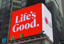 LG "Life's Good" Werbeanzeige in Stadt