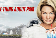 Renée Zellweger und "The THing About Pam"-Schriftzug