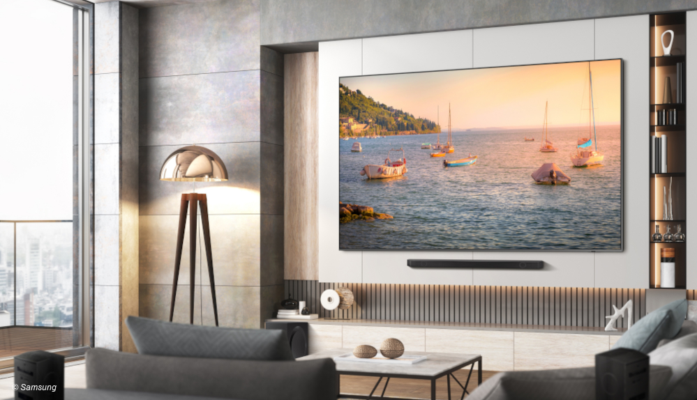 Samsung QLED TV im Wohnzimmer