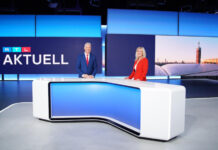 Peter Kloeppel und Ulrike von der Groeben im RTL AKtuell Studio