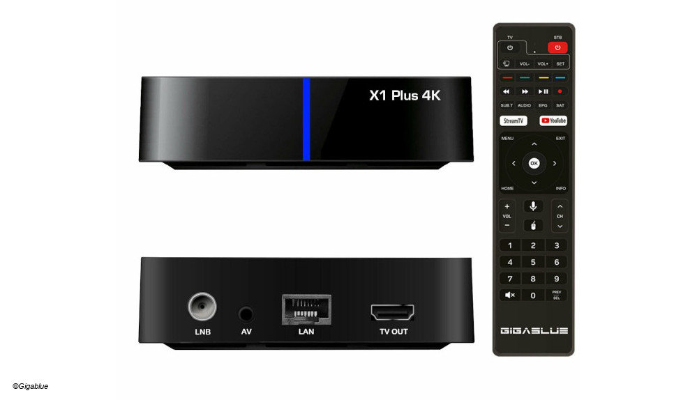 Gigablue X1 Plus 4K mit Fernbedienung