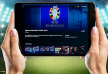 Tablet mit ARD UEFA Inhalten