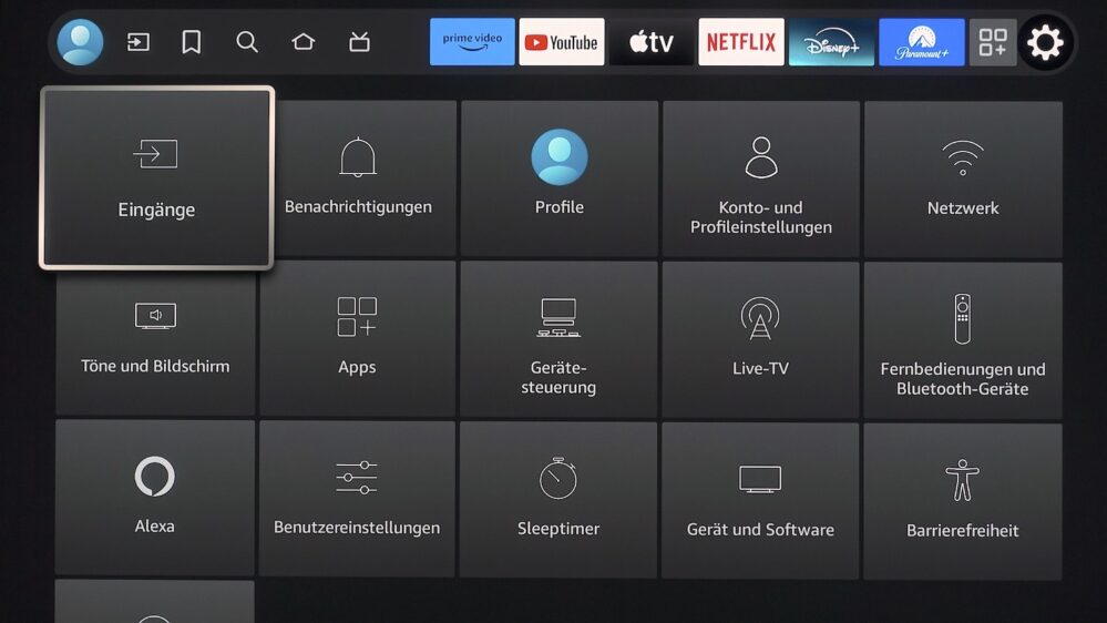 Panasonic Z95A Fire TV Systemeinstellungen