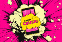 Smartphone mit Handy Crush Logo