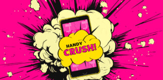 Smartphone mit Handy Crush Logo