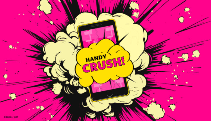 Smartphone mit Handy Crush Logo