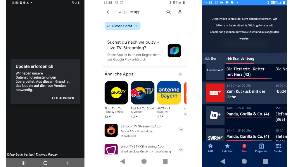 Streamin-Apps im Ausland updaten