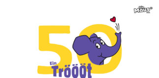 50 Jahre Kleiner Elefant Schriftzug