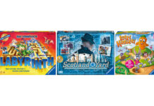 Die Ravensburger Spiele "Das verrückte Labyrinth", "Scotland Yard" und "Lotti Karotti"