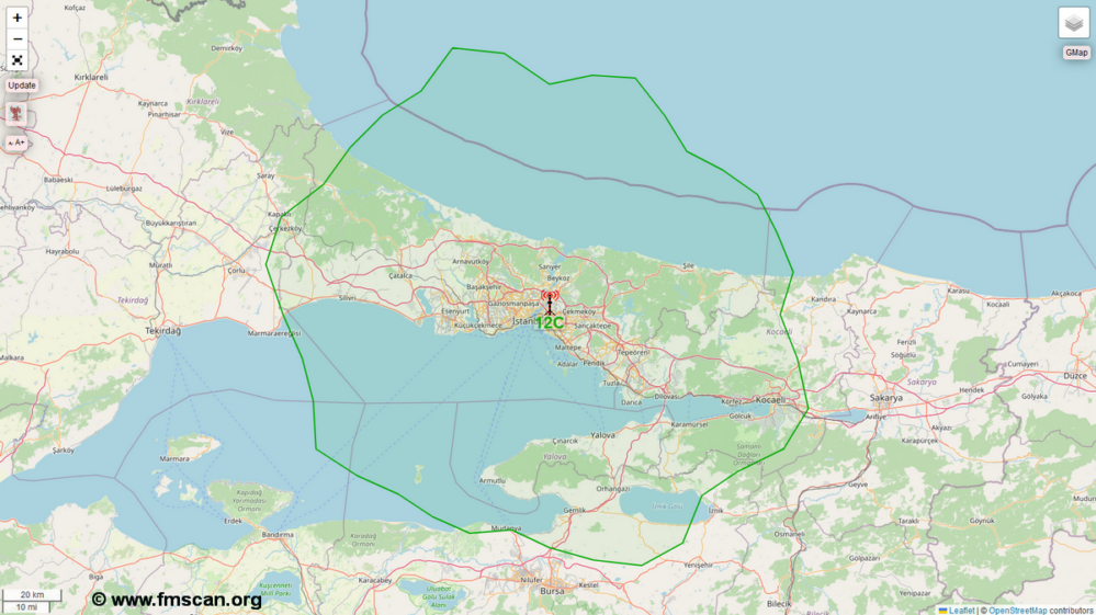 A powerful DAB+ private Mux was recently switched on in Istanbul on channel 12C.