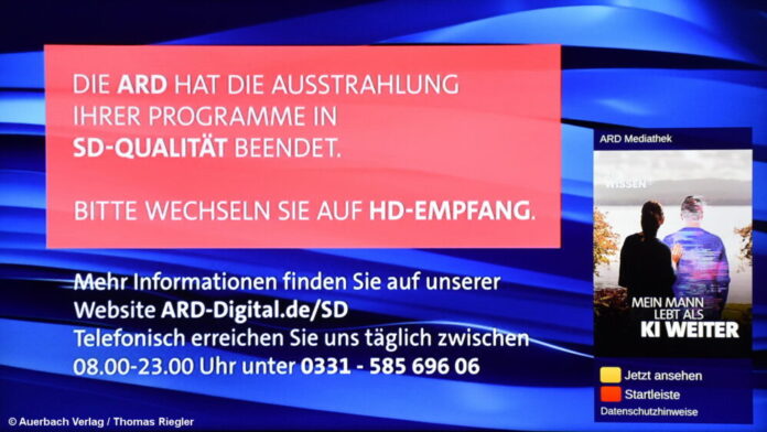 Wer hätte das gedacht. Auf den abgeschalteten SD-Kanälen gibt es noch die HbbTV-Signalisierung