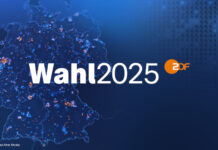 Deutschlandkarte mit "Wahl 2025" ZDF-Logo