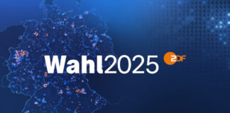 Deutschlandkarte mit "Wahl 2025" ZDF-Logo