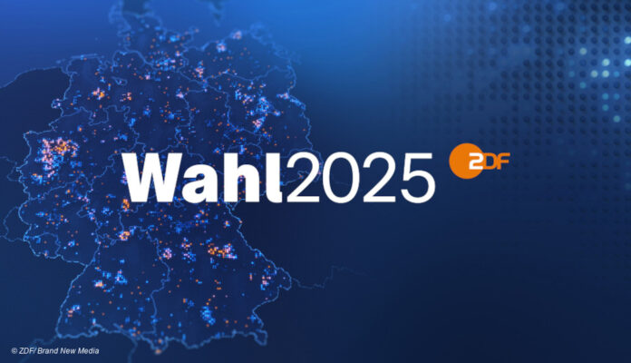 Deutschlandkarte mit "Wahl 2025" ZDF-Logo