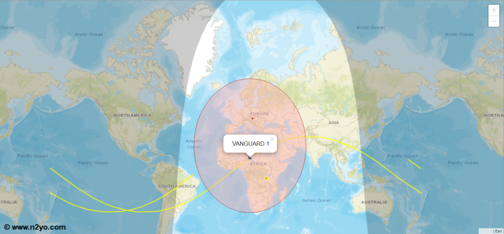 Vanguard 1 ist der älteste Satellit im All. Hier sein Überflug vom 9. März 2025 um 11.10 Uhr deutscher Zeit