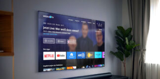 WaipuTV Box auf Fernseher